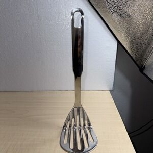 INOX Edelstahl Rost Frei 18/8 Heavy Stainless Slotted Angled Spatula/Masher